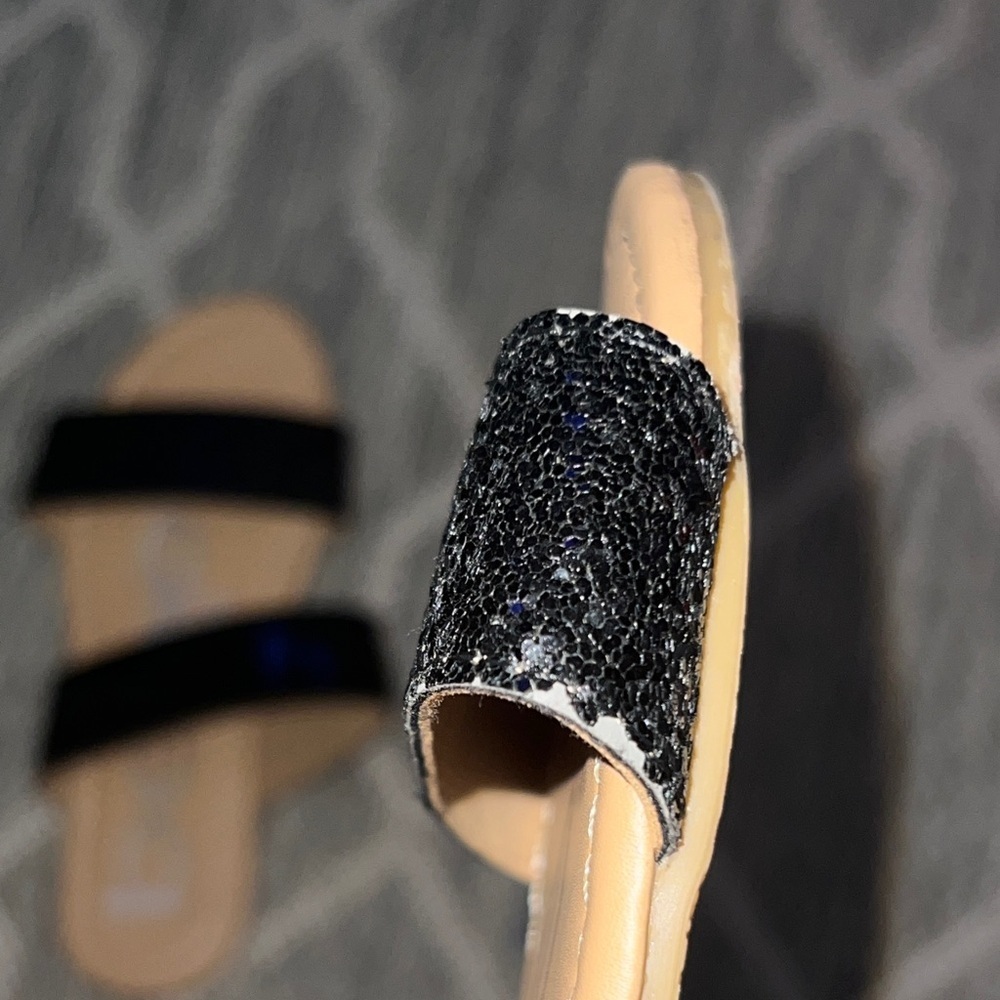 bebe Black Glitter Kids Sandals - Picture 5 of 5